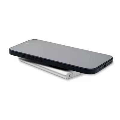 Powerbank magnetyczny 5000 mAh 15W z aluminium PAWTT - Srebrny Mat (MO2442-16)