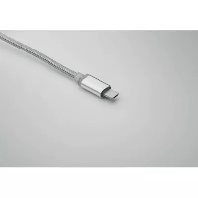 Kabel do ładowania 4 w 1 z brelokiem BLUE - Srebrny (MO2141-14)