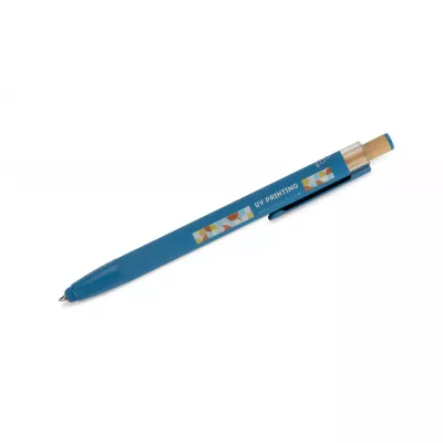 Długopis z recyklingowanego aluminium z  wykończeniem soft touch ALPEN - niebieski (19827-03)