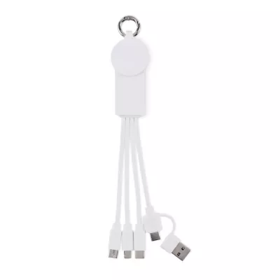 Brelok z kablem do telefonu i zegarka ICAB - Bialy (MO2722-06)