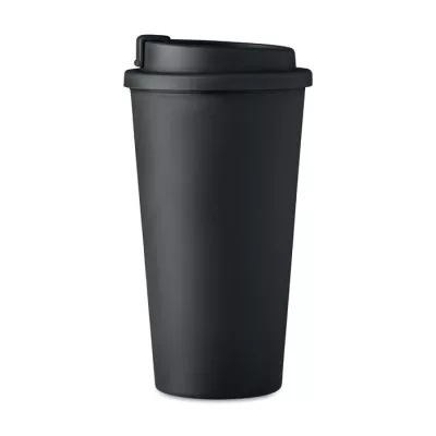 Kubek dwuścienny z PP 450 ml TUESDAY - Czarny (MO6244-03)