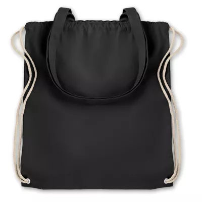 Torba płócienna barwiona ze sznurkiem 220 g/m² MOIRA - Czarny (MO9041-03)