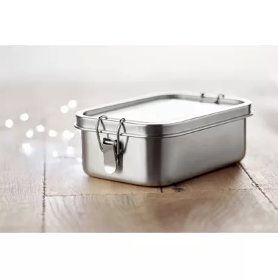 Lunchbox stalowy z klamrami 750 ml CHAN LUNCHBOX - Srebrny Mat (MO9938-16)