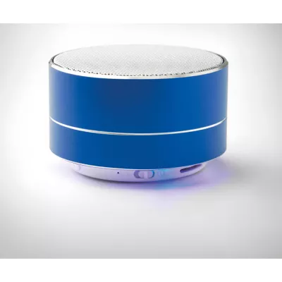 Głośnik bezprzewodowy aluminiowy 3W z lampką SOUND - Niebieski (MO9155-37)