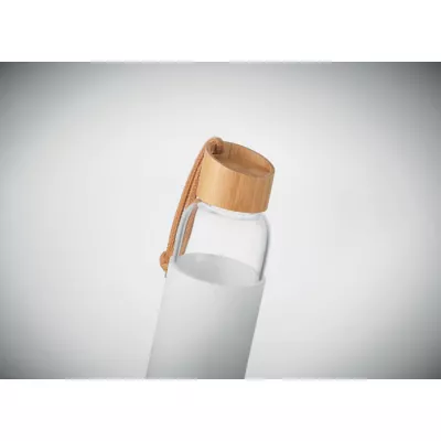Butelka szklana 500 ml w silikonowym etui CHAI - Bialy (MO6845-06)