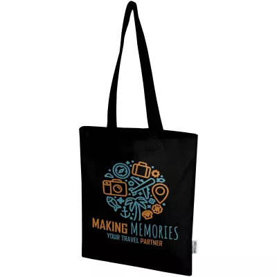 Madras Blend torba na zakupy z bawełny z recyklingu z certyfikatem GRS o gramaturze 140 g/m² i pojemności 7l - Czarny (12076090)
