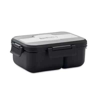 Lunchbox dwupoziomowy ze sztućcami 1000 ml MAKAN - Czarny (MO6646-03)