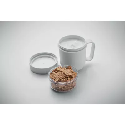 Kubek śniadaniowy z pojemnikiem 450 ml CUP ON GO - Bialy (MO2679-06)