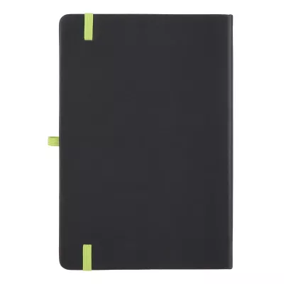 Notatnik Iroko z twardą okładką Laser A5 - czarno / jasnozielony (LT92090-N0232)