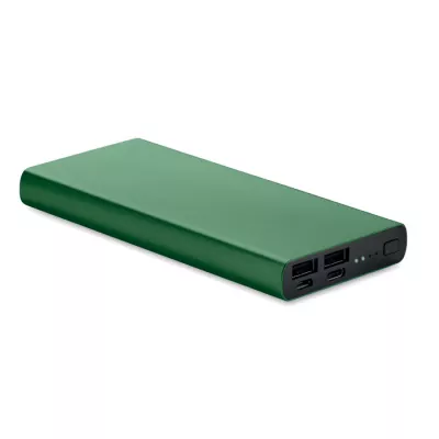 Powerbank 10 000 mAh aluminiowy POWERFLAT 10C - Ciemnozielony (MO6770-60)