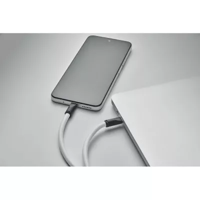 Smycz do telefonu z kablem 60W USB-C COCHARGE - Bialy (MO2618-06)