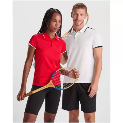 Tamil sportowa koszulka damska polo z krótkim rękawem - Biały-Navy Blue (R0409-NAVYBLUE-WHITE)