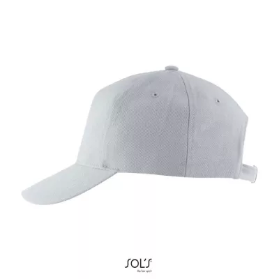 Czapka z daszkiem 5-panelowa 260 g/m² Sol's LONG BEACH - Pure Grey (S00594-PG)