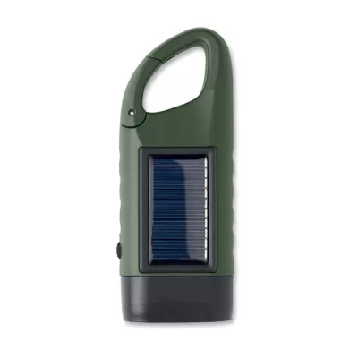 Latarka solarna z korbą dynamo CRANCH - Ciemnozielony (MO3149-60)
