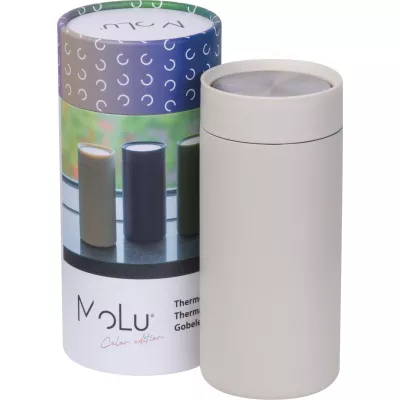 Kubek termiczny stalowy z recyklingu LE PORT MoLu 360 ml - beżowy (535313)