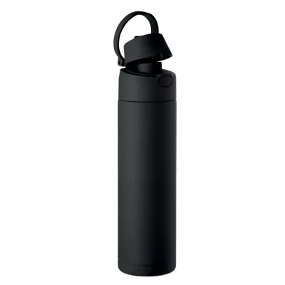 Butelka termiczna ze słomką 2 w 1 500 ml TOIEN TWO - Czarny (MO2988-03)