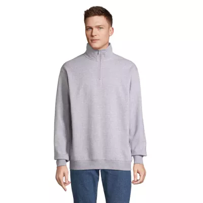 Bluza ze stójką i zamkiem 1/4 Sol's CONRAD - Szary Melanż 2 (S04234-GY)