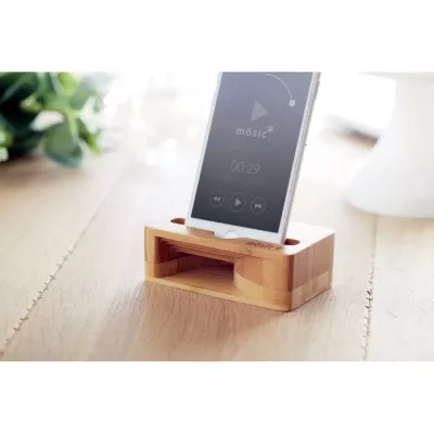 Stojak na smartfon bambusowy ze wzmacniaczem CARACOL - Drewna (MO9706-40)
