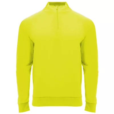 Epiro bluza unisex z długim rękawem i zamkiem błyskawicznym 1/4 200 g/m² - Fluor Yellow (R1115-FLYELLOW)