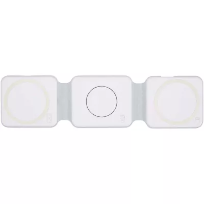 Armus zestaw 3 w 1 ze składaną ładowarką bezprzewodową 15 W z tworzyw sztucznych pochodzących z recyklingu - Biały (12449801)