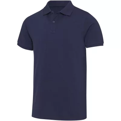 Beryl naturalna koszulka polo z recyklingu z krótkim rękawem, unisex, o gramaturze 220 g/m² - Granatowy (39558-NAVY)