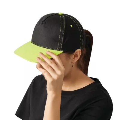 5 segmentowa czapka baseballowa - czarny, żółty (56-0702066)