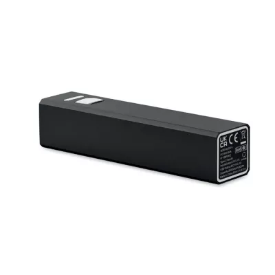 Powerbank 2600 mAh z aluminium z recyklingu POWERALUC - Czarny (MO2374-03)