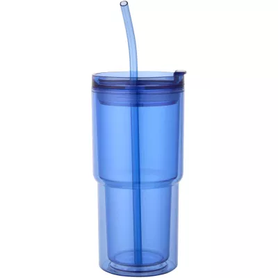 Kubek plastikowy Archer o pojemności 480 ml z podwójnymi ściankami - Błękit królewski (10096753)