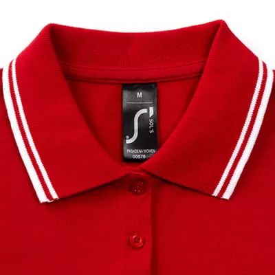 Polo damskie z piki 200 g/m² Sol's PASADENA WOMEN - Rojo/Blanco (S00578-RE)