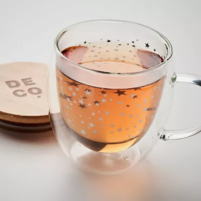 Kubek szklany dwuścienny 220 ml SION - Przezroczysty (CX1523-22)