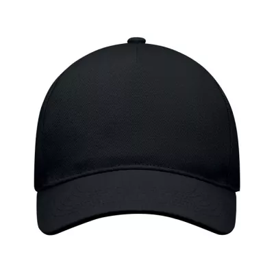 Czapka z daszkiem 5-panelowa 260 g/m² LONG BEACH SINGA - Czarny (MO6875-03)