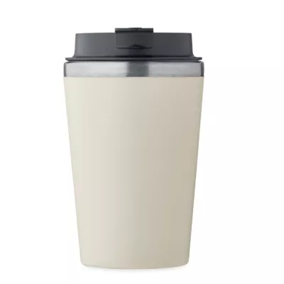 Kubek dwuścienny z powłoką ceramiczną 350 ml BLERM - Bezowy (MO2572-13)