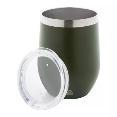 Kubek termiczny ze stali nierdzewnej o podwójnych ściankach Rebby 350 ml - zielony (AP800550-07)