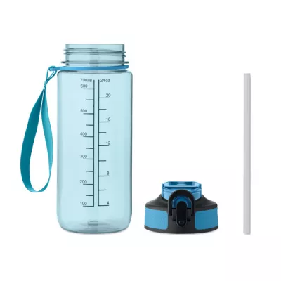 Butelka sportowa motywacyjna z RPET 700 ml ENKEL - Przezroczysty Blekitny (MO2792-52)