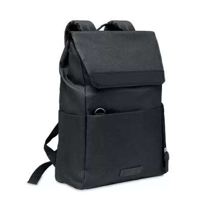 Plecak na laptop 15" z RPET z zatrzaskiem DAEGU LAP - Czarny (MO6464-03)