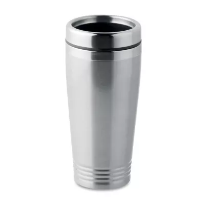Kubek podróżny stalowy dwuścienny 400 ml RODEO COLOUR - Srebrny Mat (MO9618-16)
