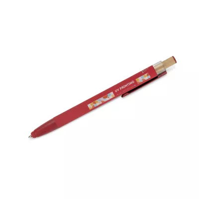 Długopis z recyklingowanego aluminium z  wykończeniem soft touch ALPEN - czerwony (19827-04)