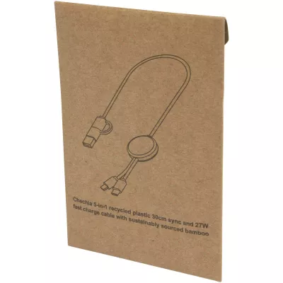 Citala kabel do synchronizacji danych i szybkiego ładowania 5 w 1 27 W o długości 30 cm z tworzyw sztucznych pochodzących z recyklingu - Czarny (12442790)