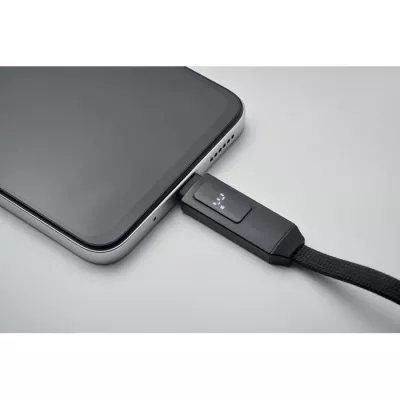Brelok z kablem USB-C 60W z wyświetlaczem KEYSTO - Czarny (MO2682-03)