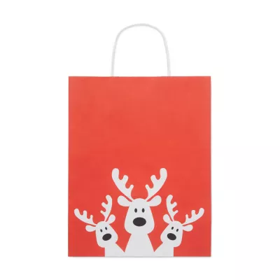 Torba świąteczna papierowa średnia 90 g/m² BAO MEDIUM - Czerwony (CX1565-05)