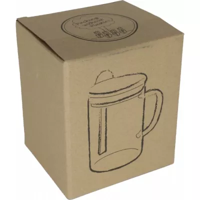 Kubek szklany z łyżeczką JACKSON 420 ml - przeźroczysty (322466)