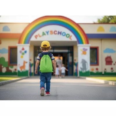 Worek ze sznurkiem dla dzieci z RPET SHOOP KIDS - Limonka (MO2811-48)