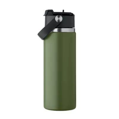 Butelka termiczna ze słomką 500 ml SUMA GRIP - Ciemnozielony (MO2775-60)
