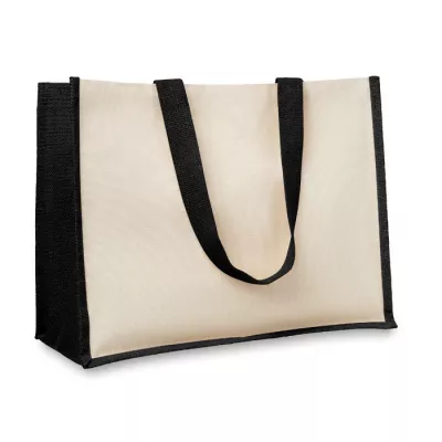 Torba jutowa laminowana CAMPO DE FIORI - Czarny (MO8967-03)