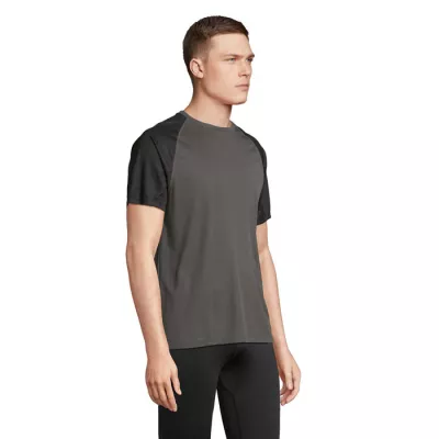 Koszulka sportowa unisex z recyklingu Sol's VORTEX - Black/Charcoal Grey (S04787-BI)