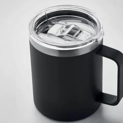 Kubek termiczny ze stali z recyklingu 300 ml INARI - Czarny (MO6934-03)