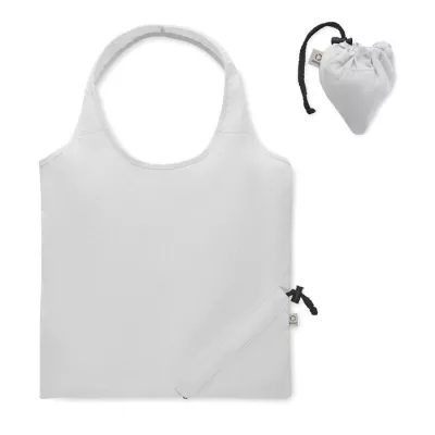 Torba składana z recyklingu 140 g/m² CARRIE COLOUR - Bialy (MO2487-06)