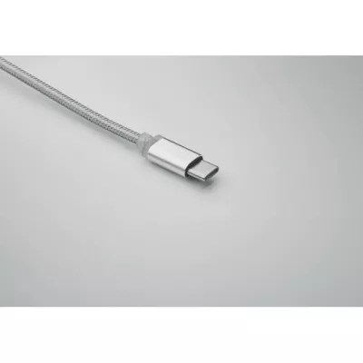 Kabel do ładowania 4 w 1 z brelokiem BLUE - Srebrny (MO2141-14)
