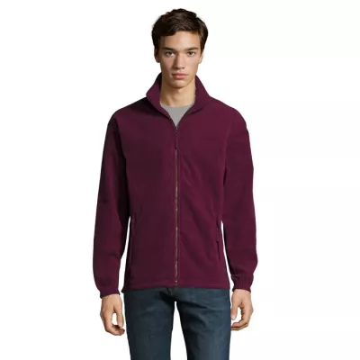 Bluza polarowa męska rozpinana 300 g/m² Sol's NORTH - Burgundy (S55000-BG)