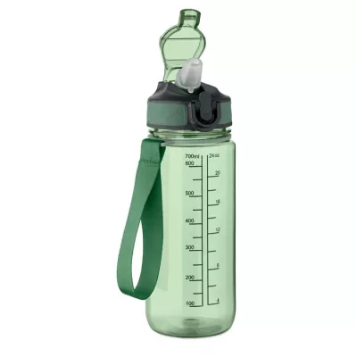 Butelka sportowa motywacyjna z RPET 700 ml ENKEL - Przezroczysty Zielony (MO2792-24)